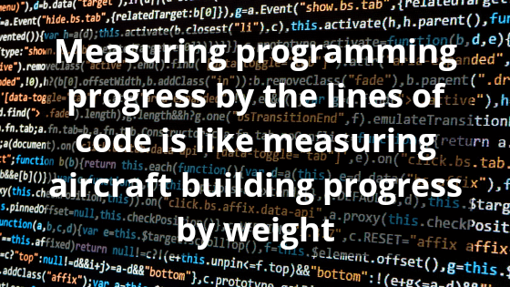 Measuring programming progress by the lines of code