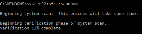 System File Scan - sfc command