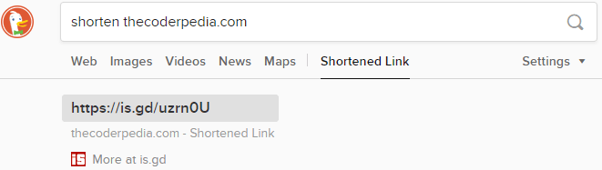 URL Shortening DuckDuckGo vs Google