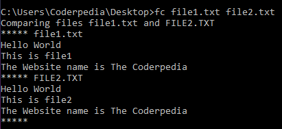 file compare fc command (1)