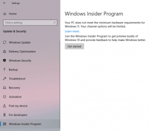 Select Windows Insider Program - How to Upgrade Windows 10 to Windows 11 for Free