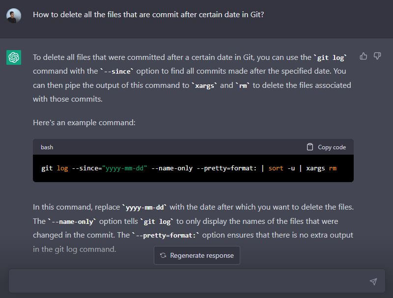Generating Script - Git Command